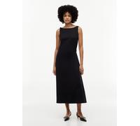 Jerseykleid TOMMY HILFIGER "INTERLOCK KNOT DETAIL DRESS", Damen, Gr. 3X (54), N-Gr, ohne Ärmel, Interlock, schwarz, Interlock, Obermaterial: 100% Baumwolle, unifarben, regular fit lang, Rundhals, Klei