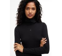 Jerseykleid TOMMY JEANS "TJW TURTLNCK BODYCON MIDI DRESS", Damen, Gr. S (36/38), N-Gr, schwarz, Jersey, Obermaterial: 95% Baumwolle, 5% Elasthan, unifarben, figurbetont wadenlang, Rundhals, gerader Ab
