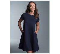 Jerseykleid TRIGEMA "TRIGEMA Kleid in Piqué-Qualität", Damen, Gr. M, Normalgrößen, blau (navy), Piqué, 100% Baumwolle, Kleider Jerseykleid (55149246-M) navy