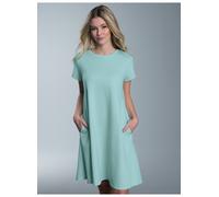 Jerseykleid TRIGEMA "TRIGEMA Kleid in Piqué-Qualität", Damen, Gr. XL, US-Größen, blau (gletscher), 100% Baumwolle, Kleider Jerseykleid (11398668-XL) gletscher
