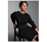 Jerseykleid TRIGEMA "TRIGEMA Sweatkleid mit modischem Elastikbund", Damen, Gr. XL, US-Größen, schwarz, 50% Baumwolle, 50% Polyester, Basic, Kleider Jerseykleid (84374961-XL) schwarz