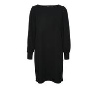 Jerseykleid VERO MODA "VMALLISON LS BOATNECK SHORT DRESS JRSGA", Damen, Gr. S (36), N-Gr, schwarz, Jersey, Obermaterial: 95% Polyester, 5% Elasthan, unifarben, regular fit kurz, U-Boot-Ausschnitt, Kle