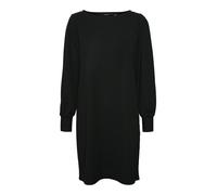 Jerseykleid VERO MODA "VMALLISON LS BOATNECK SHORT DRESS JRSGA", Damen, Gr. S (36), N-Gr, schwarz, Jersey, Obermaterial: 95% Polyester, 5% Elasthan, unifarben, regular fit kurz, U-Boot-Ausschnitt, Kle