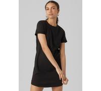 Jerseykleid VERO MODA "VMSASHAMILLA SS SWEAT DRESS NOOS", Damen, Gr. L, N-Gr, schwarz, Jersey, Obermaterial: 82% Polyester, 18% Baumwolle, unifarben, normal, Rundhals, Kleider Jerseykleid, Sommerkleid