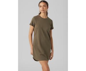 Jerseykleid VERO MODA "VMSASHAMILLA SS SWEAT DRESS NOOS", Damen, Gr. M, N-Gr, kalamata, Jersey, Obermaterial: 82% Polyester, 18% Baumwolle, unifarben, normal, Rundhals, Kleider Jerseykleid, Sommerklei