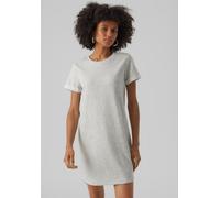 Jerseykleid VERO MODA "VMSASHAMILLA SS SWEAT DRESS NOOS", Damen, Gr. XS, N-Gr, grau (light grau melange), Jersey, Obermaterial: 82% Polyester, 18% Baumwolle, meliert, normal, Rundhals, Kleider Jerseyk