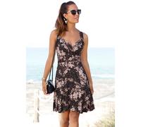 Jerseykleid VIVANCE Gr. 34, N-Gr, rosa (schwarz, rose, bedruckt) Damen Kleider (66592802-34) schwarz, rose, bedruckt