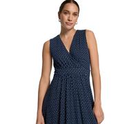 Jerseykleid ZERO "Damen mit Print.", Damen, Gr. 34, Normalgrößen, dunkelblau, blau, Jersey, Obermaterial: 5% Elasthan, 95% Viskose, A-Linie kurz, V-Ausschnitt, Kleider Jerseykleid, Material (71573633-