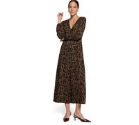Jerseykleid ZERO "Damen mit Print.", Damen, Gr. 38, Normalgrößen, braun (braun, schwarz), Jersey, Obermaterial: 97% Polyester, 3% Elasthan, A-Linie lang, V-Ausschnitt, Kleider Jerseykleid, Gürtel (718