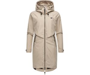 Jerseymantel RAGWEAR "Frodik", Damen, Gr. M (38), beige (sand), Obermaterial: 100% Polyester. Innenfutter: 100% Polyester, loose fit ca. Mitte Oberschenkel, hoch geschlossener Ausschnitt, verstellbar,
