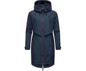 Jerseymantel RAGWEAR "Frodik", Damen, Gr. M (38), blau (navy), Obermaterial: 100% Polyester. Innenfutter: 100% Polyester, loose fit ca. Mitte Oberschenkel, hoch geschlossener Ausschnitt, verstellbar,Ä
