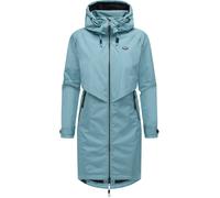 Jerseymantel RAGWEAR "Frodik", Damen, Gr. S (36), blau (graublau), Obermaterial: 100% Polyester. Innenfutter: 100% Polyester, loose fit ca. Mitte Oberschenkel, hoch geschlossener Ausschnitt, verstellb