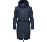 Jerseymantel RAGWEAR "Frodik", Damen, Gr. S (36), blau (navy), Obermaterial: 100% Polyester; Innenfutter: 100% Polyester, loose fit ca. Mitte Oberschenkel, hoch geschlossener Ausschnitt, verstellbar,Ä