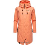 Jerseymantel RAGWEAR "Rejany", Damen, Gr. L (40), orange (pfirsich), Obermaterial: 100% Polyester; Futter: 100% Polyester, loose fit knieumspielend, hoch geschlossener Ausschnitt, Ärmel ohne Ärmelschl