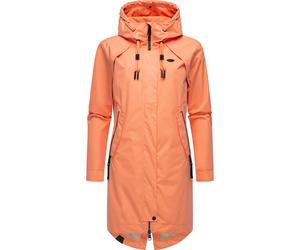 Jerseymantel RAGWEAR "Rejany", Damen, Gr. S (36), orange (pfirsich), Obermaterial: 100% Polyester. Futter: 100% Polyester, loose fit knieumspielend, hoch geschlossener Ausschnitt, Ärmel ohne Ärmelschl