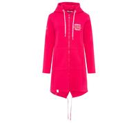Jerseymantel ZWILLINGSHERZ ""Küste Meer Moin"", Damen, Gr. S/M, pink (fuchsia), angeraute Sweatware, Obermaterial: 50% Baumwolle, 50% Polyester, Mäntel, mit großem Motiv am Rücken (84305441-S) fuchsia