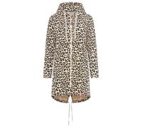 Jerseymantel ZWILLINGSHERZ ""Leo Dream"", Damen, Gr. L/XL (L/XL), beige, Sweatware, Obermaterial: 50% Baumwolle, 50% Polyester, comfort fit ca. Mitte Oberschenkel, V-Ausschnitt, Mäntel, mit Allover Le