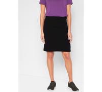 Jerseyrock BONPRIX, Damen, Gr. 40/42 (M), schwarz, Jersey, Obermaterial: 95% Baumwolle, 5% Elasthan. Unterteil: 95% Polyester, 5% Elasthan, unifarben, slim fit kniefrei, Röcke, aus Jersey, schmale Pas