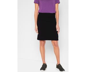 Jerseyrock BONPRIX, Damen, Gr. 40/42 (M), schwarz, Jersey, Obermaterial: 95% Baumwolle, 5% Elasthan. Unterteil: 95% Polyester, 5% Elasthan, unifarben, slim fit kniefrei, Röcke, aus Jersey, schmale Pas