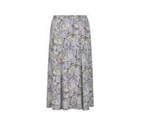 Jerseyrock GOLDNER "Druckrock mit Paisley-Muster", Damen, Gr. 44, lila (flieder, grün, gemustert), Obermaterial: 95% Viskose CV. 5% Elasthan EL., figurumspielend, Röcke, stretchbequemer Viskosejersey 