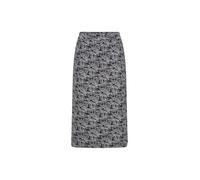 Jerseyrock GOLDNER "Kurzgröße Schlupfrock mit floralem Muster", Damen, Gr. 20, schwarz (schwarz, weiß, gemustert), Obermaterial: 92% Viskose CV. 8% Elasthan EL., schmal, Röcke, stretchbequemer Viskose