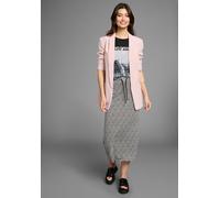 Jerseyrock LAURA SCOTT, Damen, Gr. 34, schwarz-weiß (schwarz, weiß, gemustert), Single Jersey, Obermaterial: 95% Viskose, 5% Elasthan, bedruckt, gemustert, bequem wadenlang, Röcke, mit Grafik-Print -