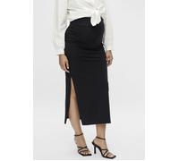 Jerseyrock MAMALICIOUS "MLEMMA", Damen, Gr. XS (34), schwarz, Jersey, Obermaterial: 95% Baumwolle, 5% Elasthan, unifarben, wadenlang, Röcke, mit Seitenschlitzen (33660921-XS) schwarz