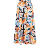 Jerseyrock URBAN CLASSICS "Urban Classics Damen Ladies AOP Satin Midi Skirt", Damen, Gr. XS, magicmangoabstract, 95% Polyester, 5% Elasthan, loose fit, Röcke (66567168-XS) magicmangoabstract