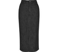 Jerseyrock URBAN CLASSICS "Urban Classics Damen Ladies Midi Denim Skirt", Damen, Gr. 28, grau (schwarz washed), 100% Baumwolle, unifarben, normal, Röcke (30587032-28) schwarz washed