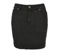 Jerseyrock URBAN CLASSICS "Urban Classics Damen Ladies Organic Stretch Denim Mini Skirt", Damen, Gr. 28, schwarz washed, 50% Baumwolle (Bio), 48% Baumwolle, 2% Elasthan, unifarben, slim fit, Röcke (71
