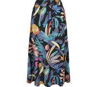 Jerseyrock URBAN CLASSICS "Urban Classics Damen Ladies Viscose Midi Skirt", Damen, Gr. 3XL, bunt (schwarzfruity), 100% Viskose, loose fit, Röcke (67569525-XXXL) schwarzfruity