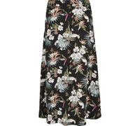 Jerseyrock URBAN CLASSICS "Urban Classics Damen Ladies Viscose Midi Skirt", Damen, Gr. 4XL, bunt (schwarz tropical), 100% Viskose, loose fit, Röcke (60310417-4XL) schwarz tropical