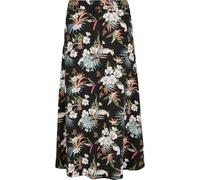 Jerseyrock URBAN CLASSICS "Urban Classics Damen Ladies Viscose Midi Skirt", Damen, Gr. S, schwarz tropical, 100% Viskose, loose fit, Röcke (60310417-S) schwarz tropical