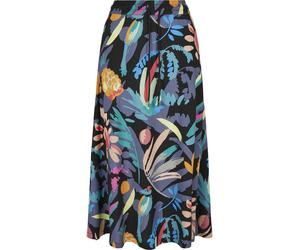 Jerseyrock URBAN CLASSICS "Urban Classics Damen Ladies Viscose Midi Skirt", Damen, Gr. XL, bunt (schwarzfruity), 100% Viskose, loose fit, Röcke (67569525-XL) schwarzfruity