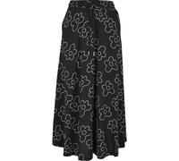 Jerseyrock URBAN CLASSICS "Urban Classics Damen Ladies Viscose Midi Skirt", Damen, Gr. XS, schwarz (schwarzflower), 100% Viskose, loose fit, Röcke (12672320-XS) schwarzflower