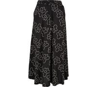 Jerseyrock URBAN CLASSICS "Urban Classics Damen Ladies Viscose Midi Skirt", Damen, Gr. XS, schwarzflower, 100% Viskose, loose fit, Röcke (12672320-XS) schwarzflower