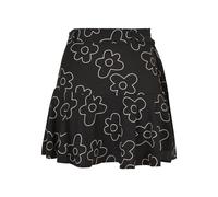 Jerseyrock URBAN CLASSICS "Urban Classics Damen Ladies Viscose Mini Skort", Damen, Gr. S, schwarz-weiß (schwarzflower), 100% Viskose, relaxed fit, Röcke (18754126-S) schwarzflower