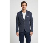 Jerseysakko LERROS, Herren, Gr. 48, blau (navy), Strick, Obermaterial: 84% Polyester, 15% Viskose, 1% Elasthan, meliert, regular fit taillenbedeckt, Manschette, Sakkos Jerseysakko, mit aufgesetzten Ta