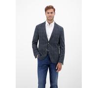 Jerseysakko LERROS "Herren Jerseyblazer, kariert", Herren, Gr. 58, blau (classic navy), 65% Baumwolle, 35% Polyester, Sakkos Jerseysakko (45152241-58)