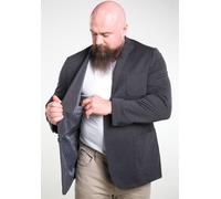 Jerseysakko MAN'S WORLD PLUS "Grosse Grössen", Herren, Gr. 39, grau (dunkel grau), Jersey, Obermaterial: 79% Polyester, 21% Viskose. Futter: 100% Polyester. Ärmelfutter: 98% Baumwolle, 2% Elasthan, un