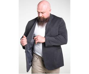 Jerseysakko MAN'S WORLD PLUS "Grosse Grössen", Herren, Gr. 76, grau (dunkel grau), Jersey, Obermaterial: 79% Polyester, 21% Viskose. Futter: 100% Polyester. Ärmelfutter: 98% Baumwolle, 2% Elasthan, un