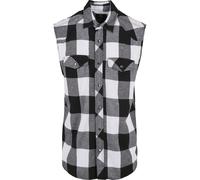 Jerseyweste BRANDIT "Brandit Herren Checkshirt Sleeveless", Herren, Gr. 3XL, weiß, schwarz, 100% Baumwolle, kariert, normal, amerikanischer Ausschnitt, Westen (93673533-XXXL) weiß, schwarz