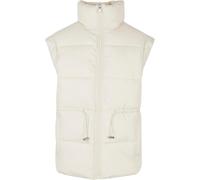 Jerseyweste URBAN CLASSICS "Urban Classics Damen Ladies Waisted Puffer Vest", Herren, Gr. M, sandweiß, 100% Polyester, Westen (95952604-M) sandweiß
