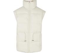 Jerseyweste URBAN CLASSICS "Urban Classics Damen Ladies Waisted Puffer Vest", Herren, Gr. XL, sandweiß, 100% Polyester, Westen Jerseyweste (95952604-XL)