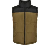 Urban Classics - Herren Block Puffer Weste BLACK/TINIOLIVE XL