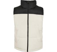 Jerseyweste URBAN CLASSICS "Urban Classics Herren Block Puffer Vest", Herren, Gr. XL, schwarz-weiß (schwarz, sandweiß), 100% Polyester, Rundhals, Westen (59921522-XL) schwarz, sandweiß