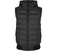 Jerseyweste URBAN CLASSICS "Urban Classics Herren Boys Small Bubble Hooded Vest", Jungen, Gr. 110/116, schwarz, schwarz, 100% Polyamid, Westen (99808801-110) schwarz, schwarz