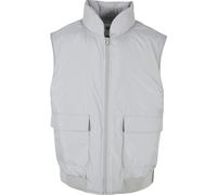 Jerseyweste URBAN CLASSICS "Urban Classics Herren Clean Puffer Vest", Herren, Gr. 5XL, weiß (lightasphalt), 100% Polyester, Rundhals, Westen (30639443-5XL) lightasphalt