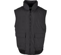 Jerseyweste URBAN CLASSICS "Urban Classics Herren Clean Puffer Vest", Herren, Gr. S, schwarz, 100% Polyester, Rundhals, Westen (90557339-S) schwarz