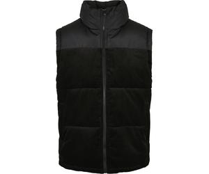 Jerseyweste URBAN CLASSICS "Urban Classics Herren Cord Vest", Herren, Gr. L, schwarz, 100% Polyester, Rundhals, Westen (18821309-L) schwarz